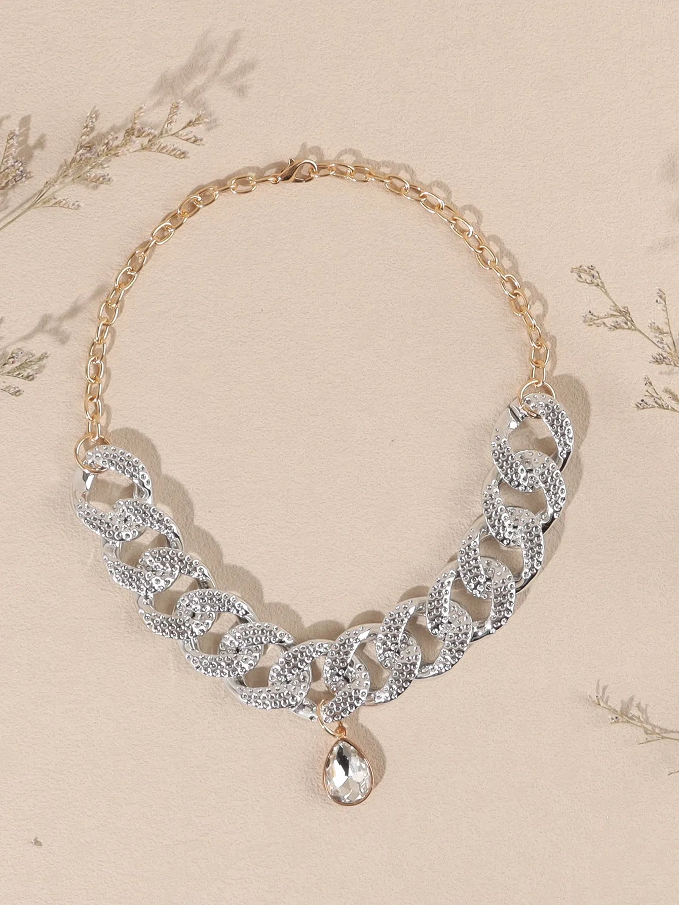 1pc Rhinestone Decor Pet Necklace
