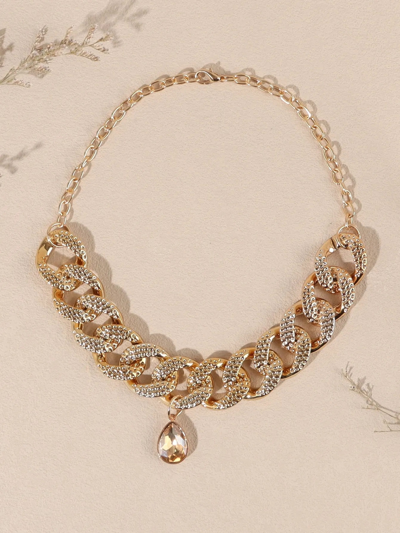 1pc Rhinestone Decor Pet Necklace