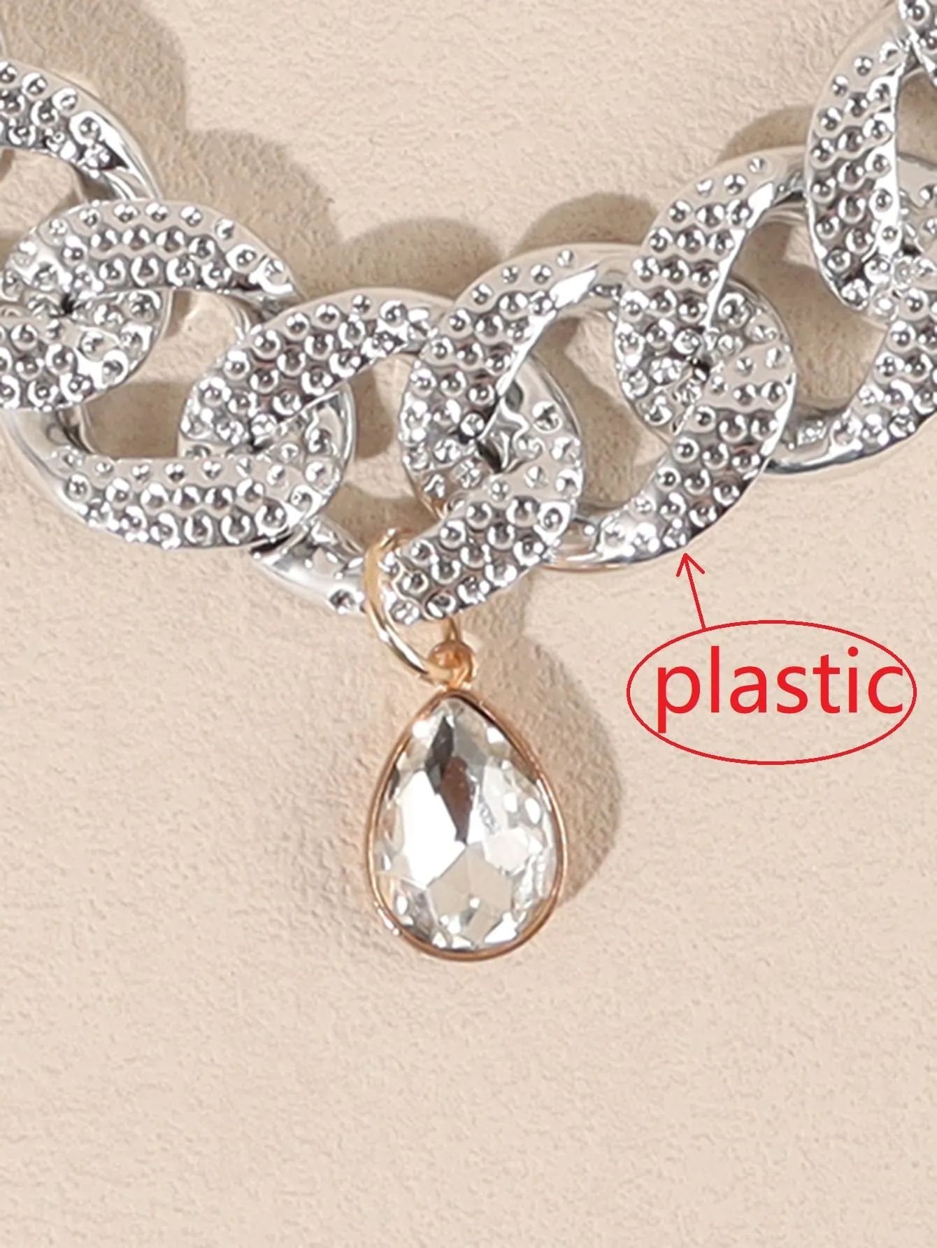 1pc Rhinestone Decor Pet Necklace