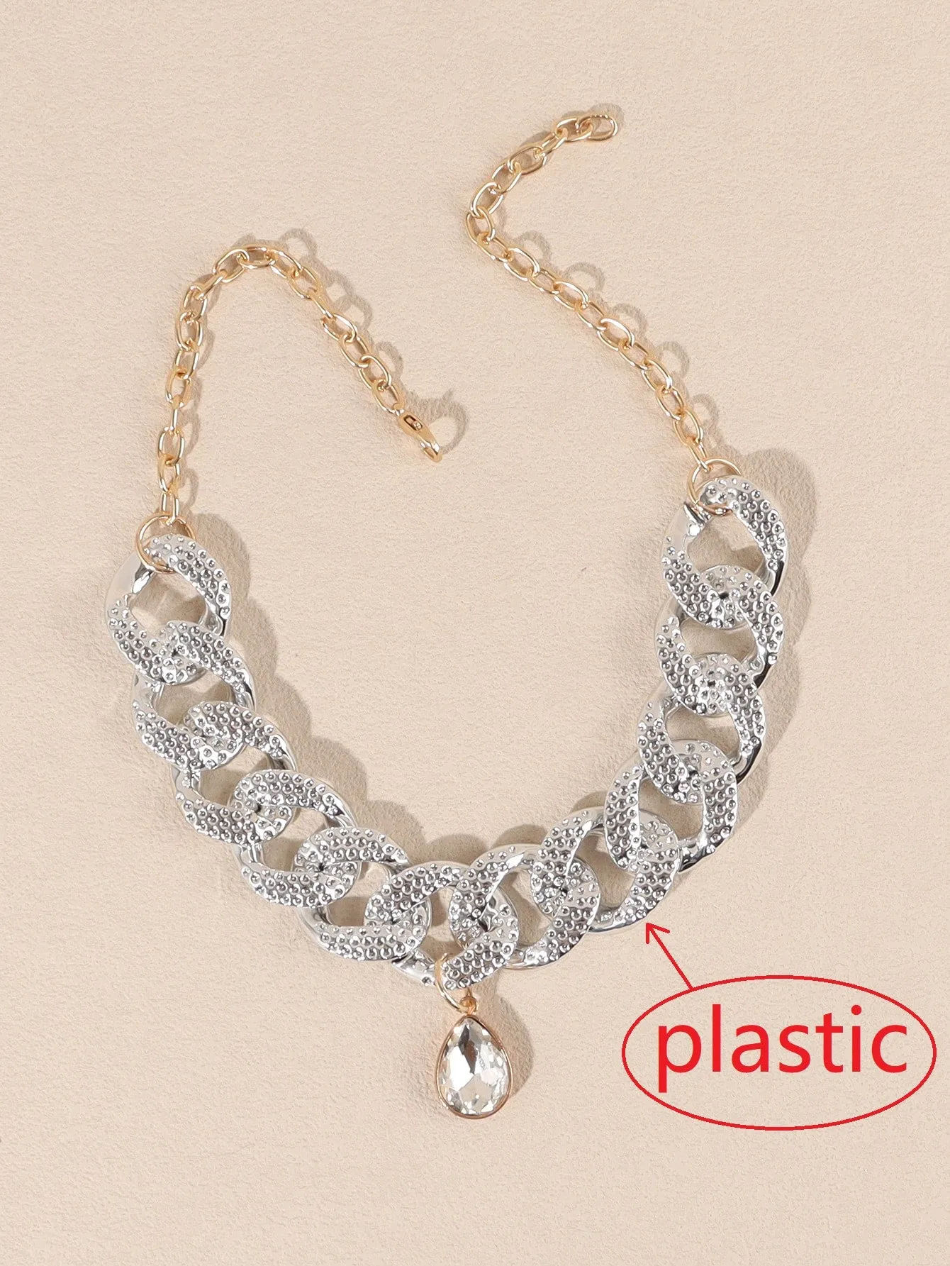 1pc Rhinestone Decor Pet Necklace
