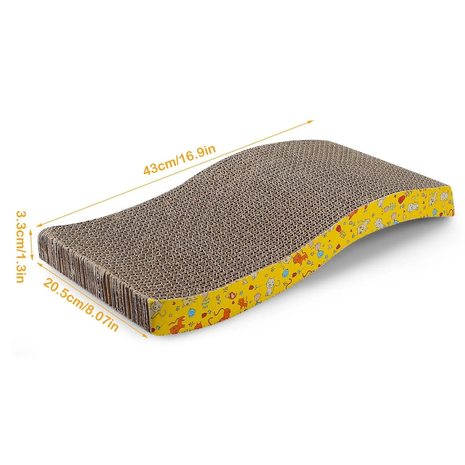 2-Piece: Cardboard S-shaped Curve Cat Scratching Pad