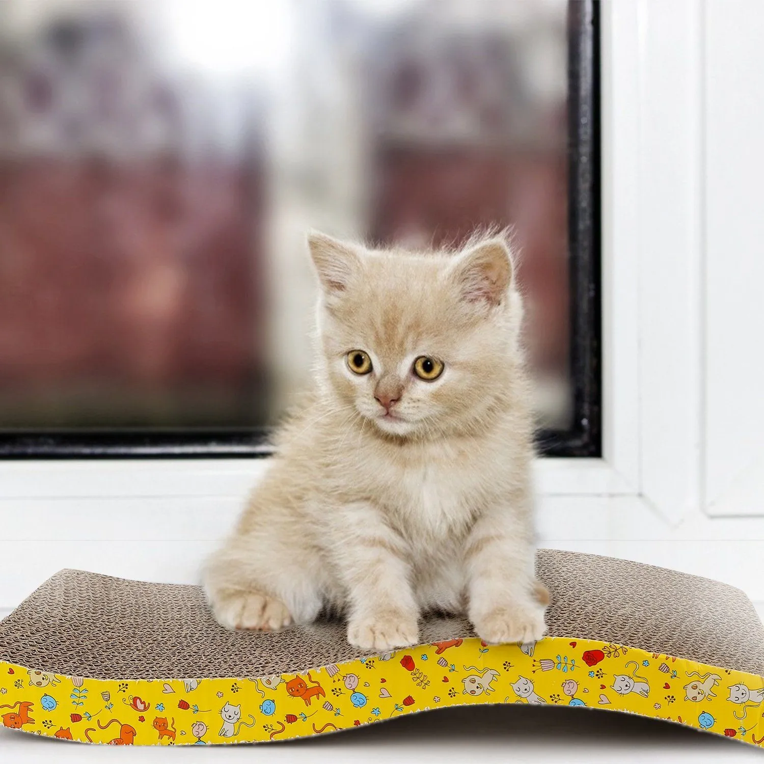 2-Piece: Cardboard S-shaped Curve Cat Scratching Pad