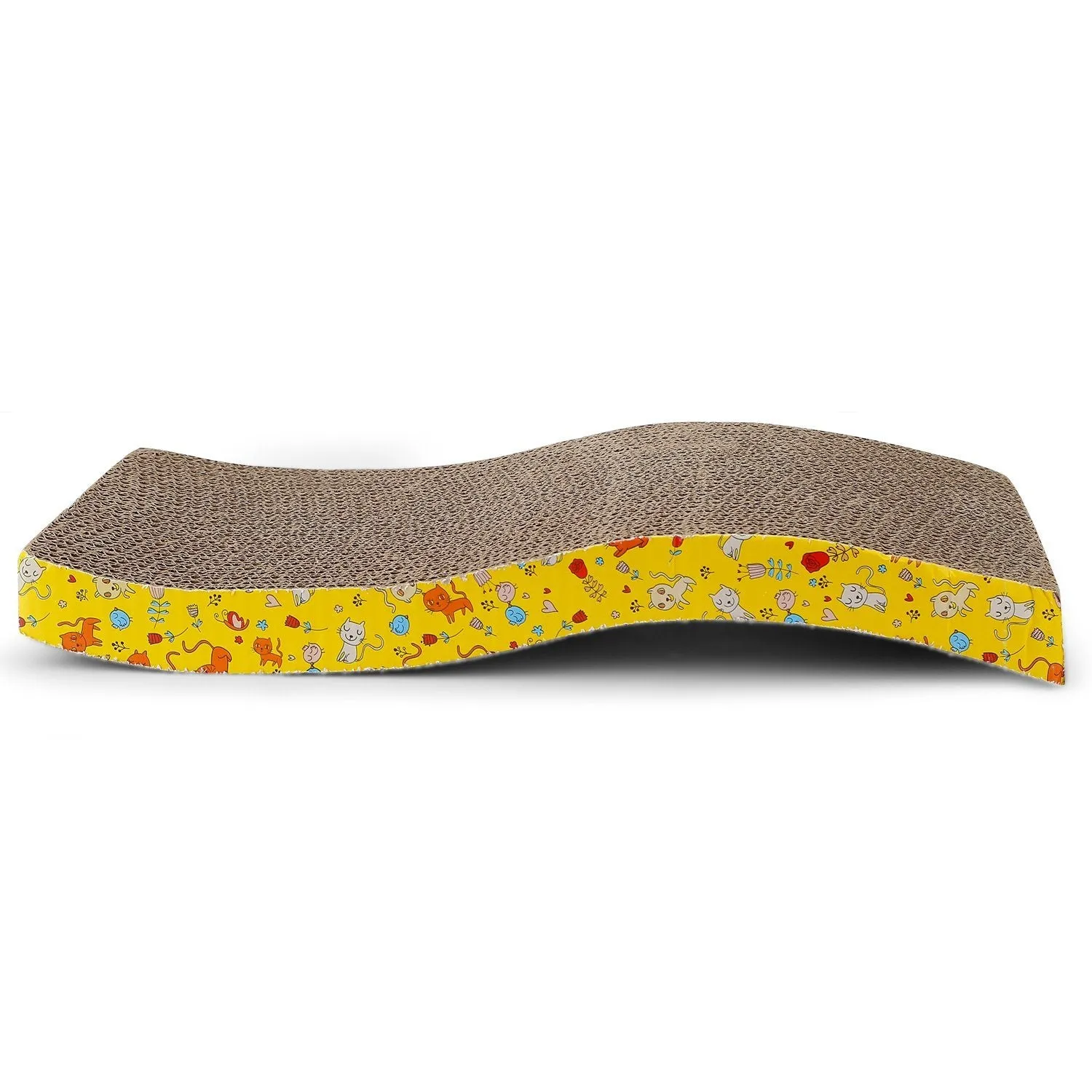 2-Piece: Cardboard S-shaped Curve Cat Scratching Pad