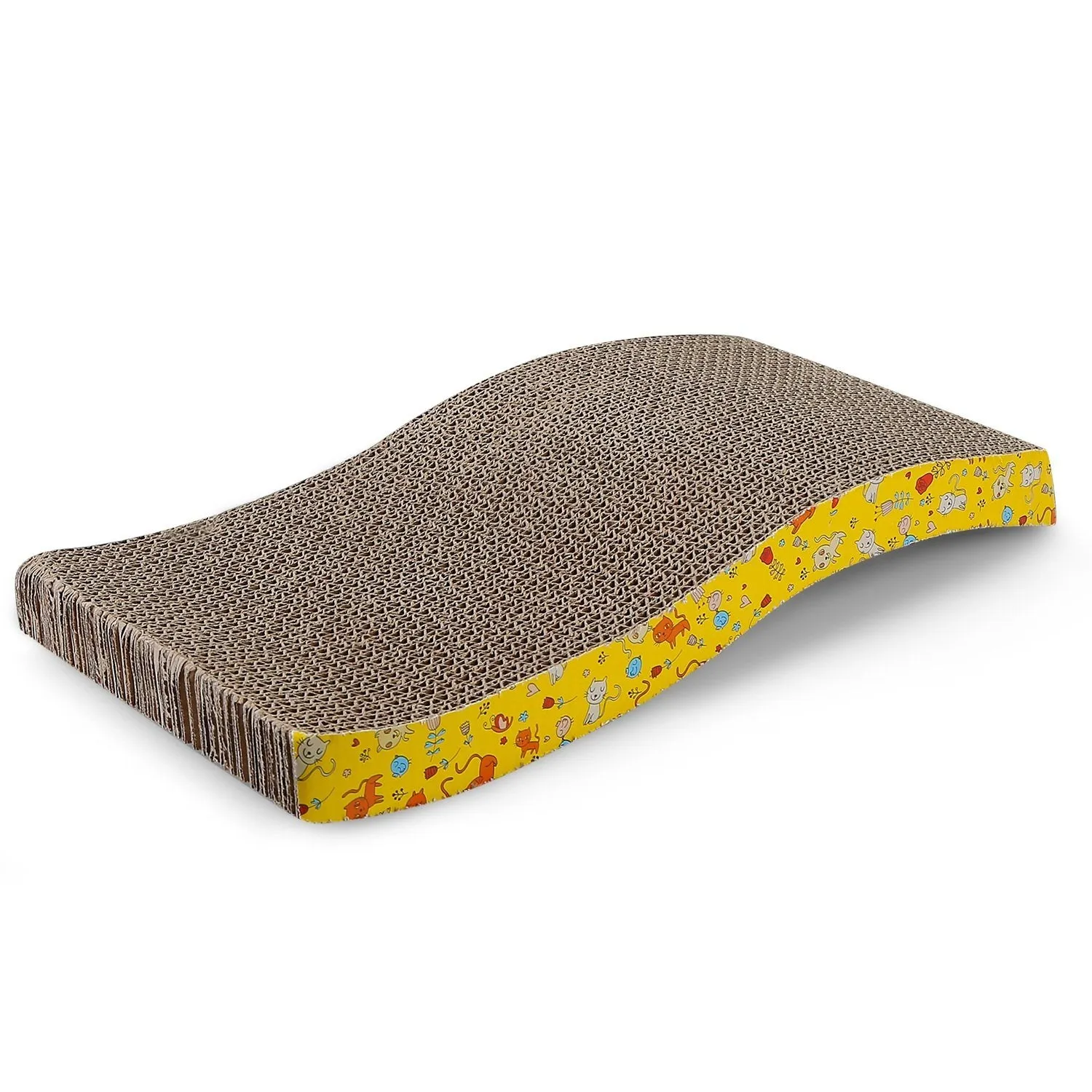 2-Piece: Cardboard S-shaped Curve Cat Scratching Pad