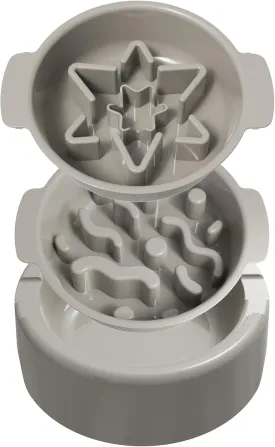 3-in-1 Slow Feeder Dog Bowls for Large Breed, Interchangeable Puzzle Feeders Insert, Anti-Slip Spiral Maze Pet Wet Dry Raw Food Dish to Slow Down Eating, Fits Small Medium Large Dogs