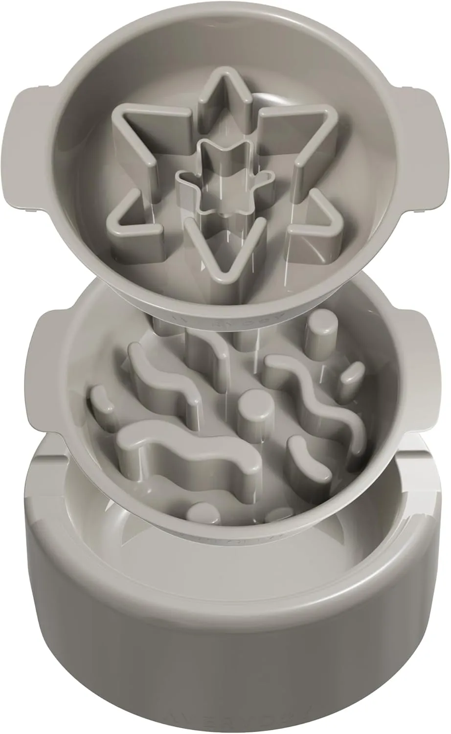 3-in-1 Slow Feeder Dog Bowls for Large Breed, Interchangeable Puzzle Feeders Insert, Anti-Slip Spiral Maze Pet Wet Dry Raw Food Dish to Slow Down Eating, Fits Small Medium Large Dogs