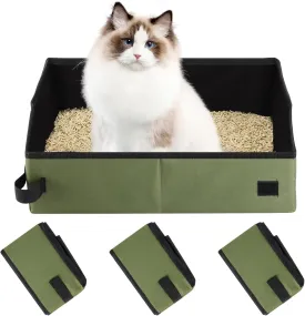 3 Pcs Collapsible Cat Litter Box Portable Foldable Litter Box Waterproof Travel Toilet Waste Carrier for Pet Small Rabbit Guinea Pig Cat