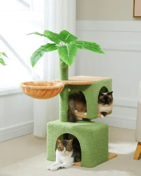 43.3" Tropical Cat Scratching Tree Condo