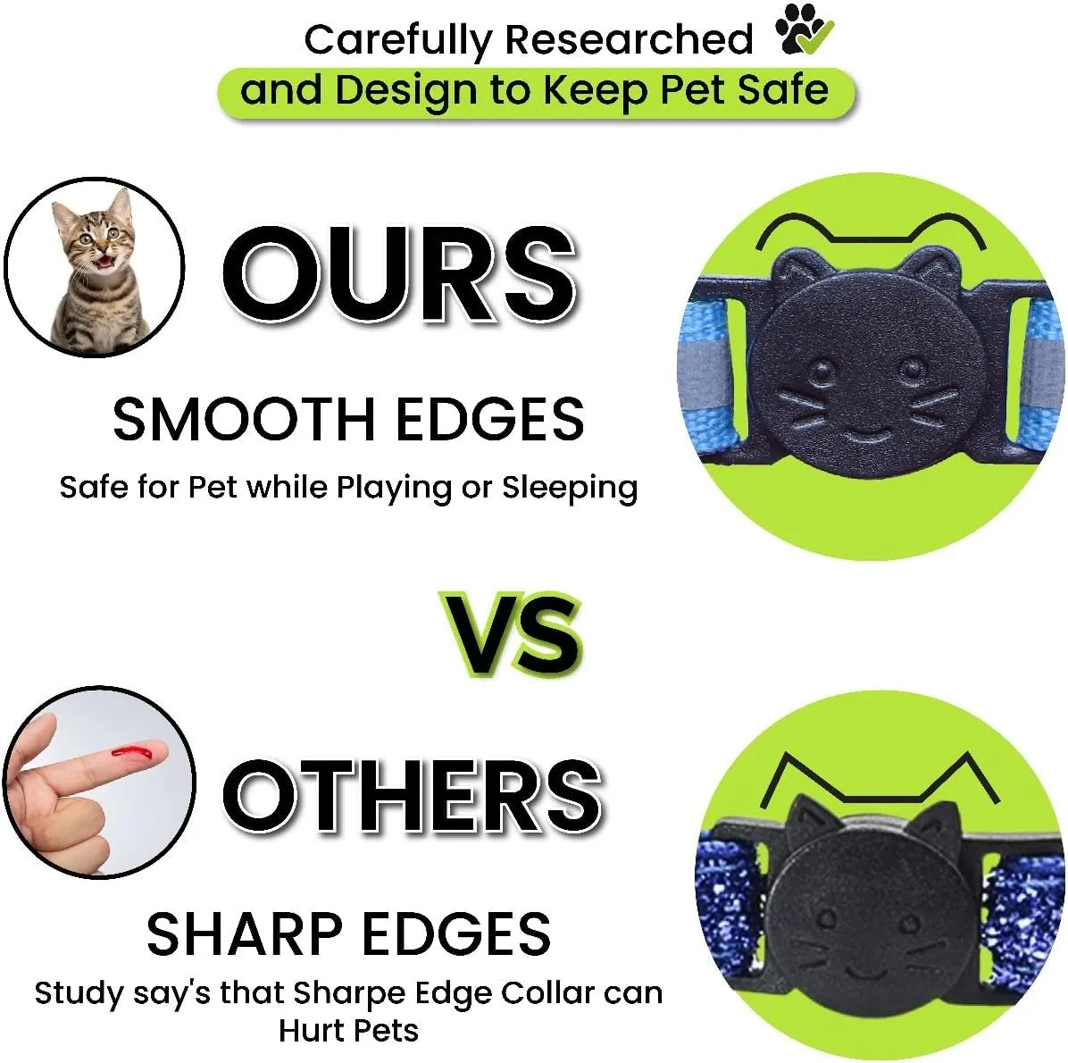 8 Breakaway Cat Collars Bulk with Bells and 2 Waterproof Airtag Holders, Reflective Cat Collar Airtag Holder, Safety Buckle, Adjustable Fit for Kittens and Cats, 6 inch to 13 inches