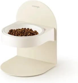 Adjustable Raised Ceramic Cat Dog Bowl, 0 to 15 Adjustable Angle Tilted Elevated Cat Bowl for Food and Water, Non-Slip Tilted Cat Bowl-Maoxga