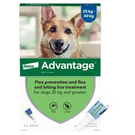 Advantage 400 Spot On Flea Control - Extra Large Dogs 25-40kg (4 Pipettes)