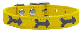 Arrow Widget Genuine Leather Dog Collar Yellow 20