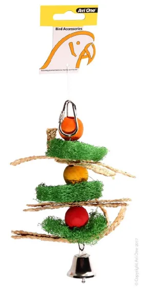 Avi One Parrot Toy Loofah Beads & Straw