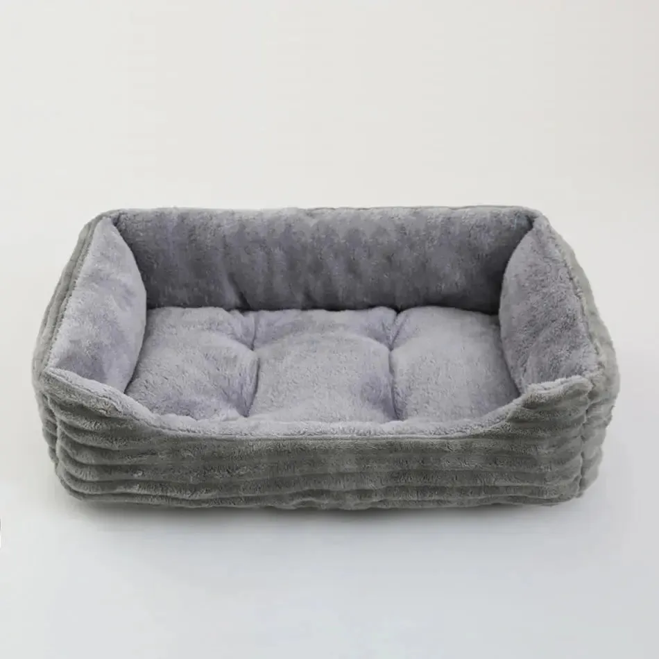 Bed for Dog Pet Square Plush Kennel Medium Small Dog Sofa Bed Cushion Pet Calming Dog Bed House Pet Supplies Accessories