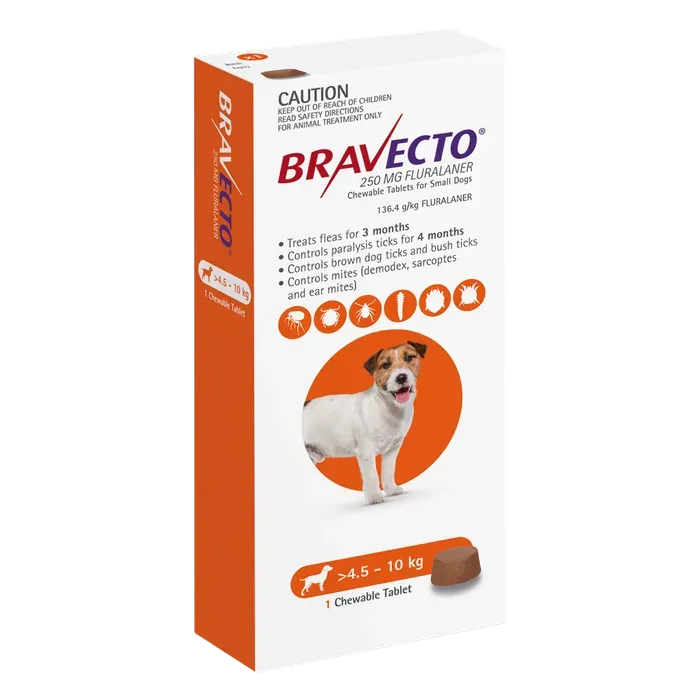 Bravecto Orange for Dogs 4.5-10kgs