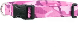 Buttonsmith Pink Camo Dog Collar - Made in The USA - Fadeproof Permanently Bonded Printing, Military Grade Rustproof Buckle, Choice of 6 Sizes