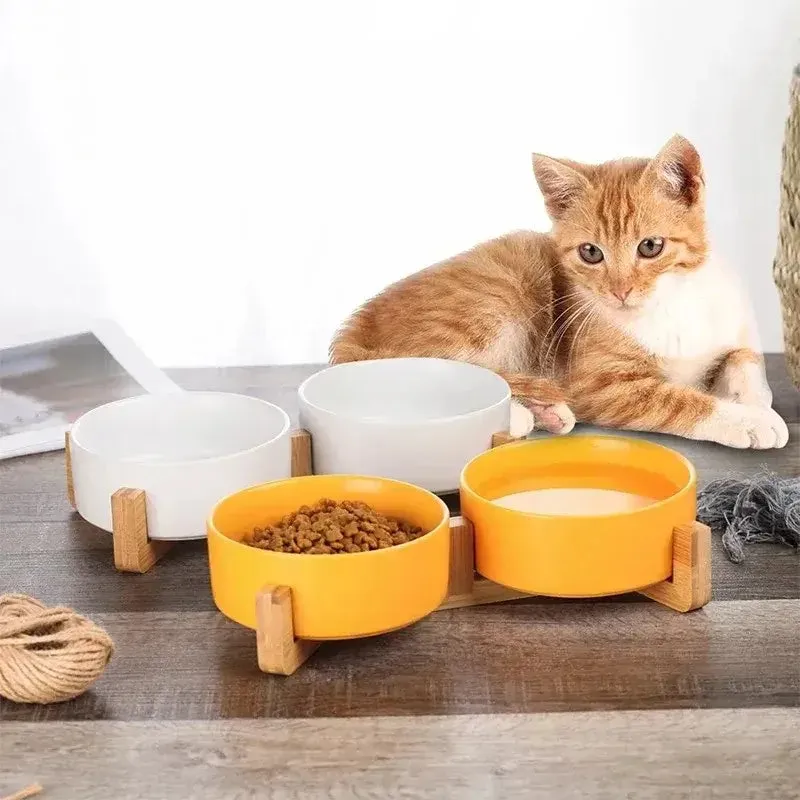 Cat Ceramic Food And Water Bowls (850ml) Medium Dog and Large Cats