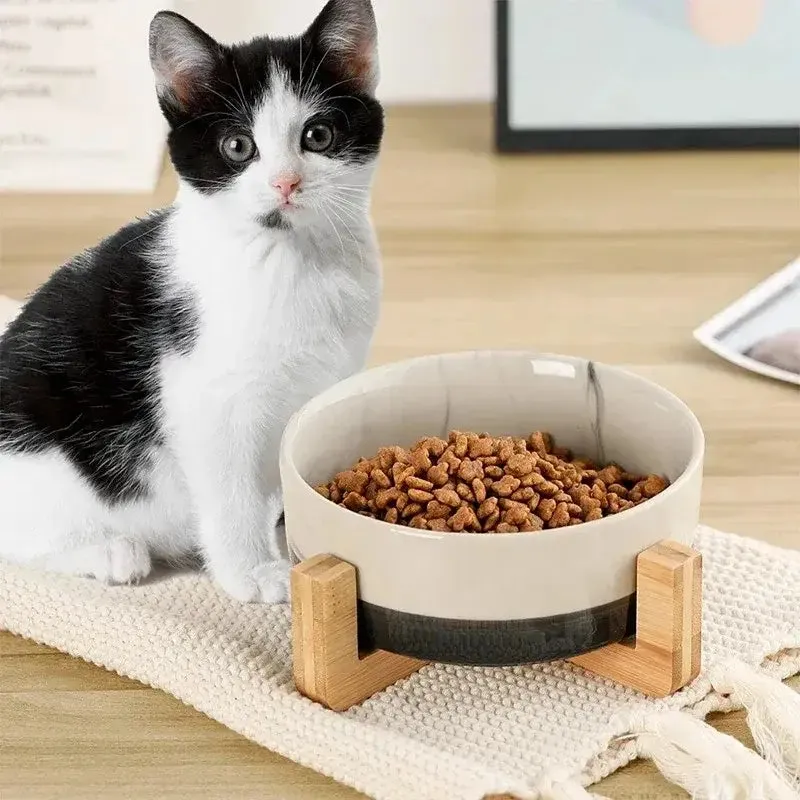 Cat Ceramic Food And Water Bowls (850ml) Medium Dog and Large Cats