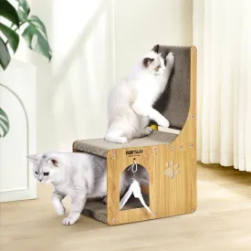Cat Scratcher Pad for Indoor Cats, Cardboard Scratching Post Vertical Cat Scratch House, Kitten Scratching Board Box with Ball Toy, Ideal for Cat to Scratch, Rest and Play