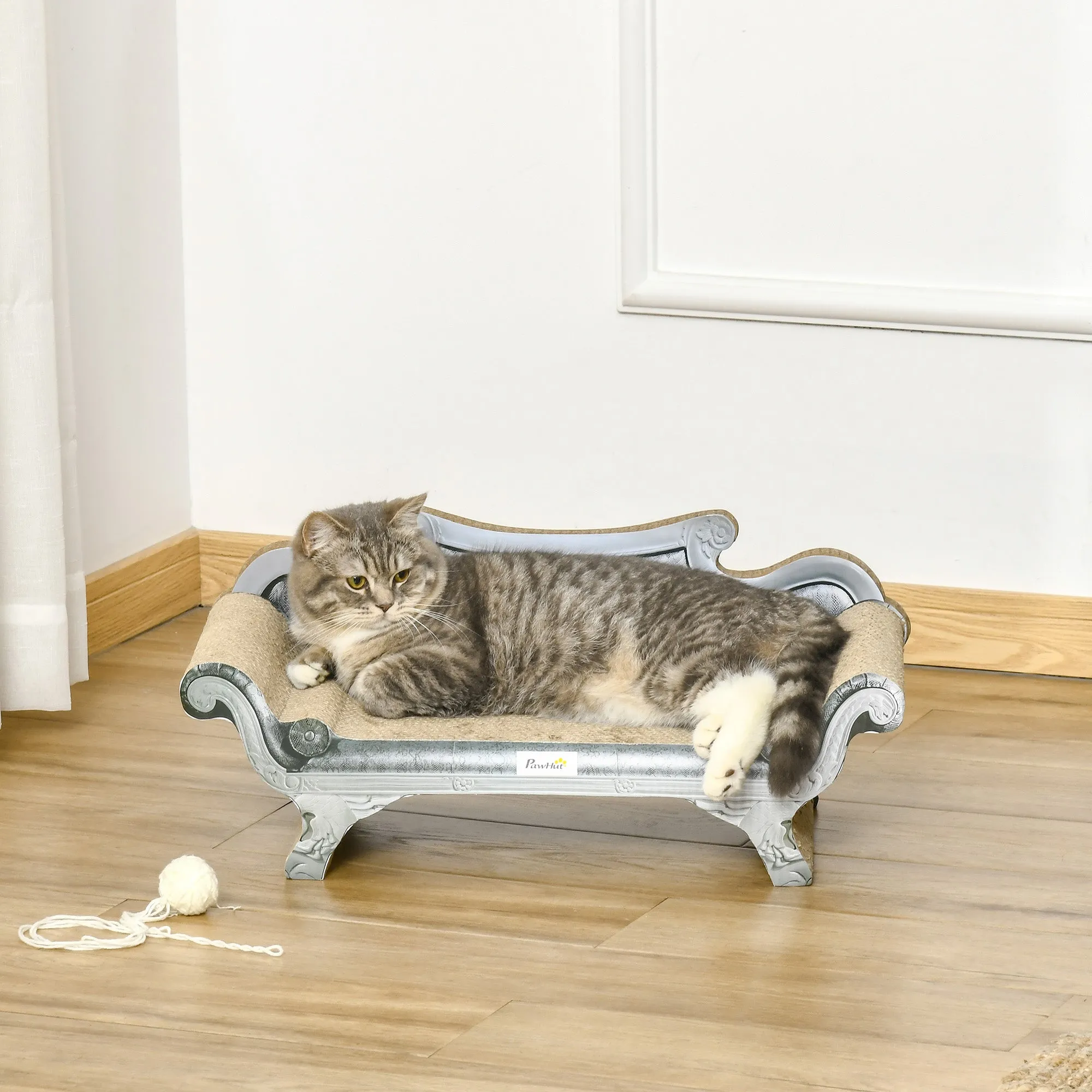 Cat Scratching Board with Catnip Cardboard Scratcher Lounger Bed 60 x 29 x 26.5cm