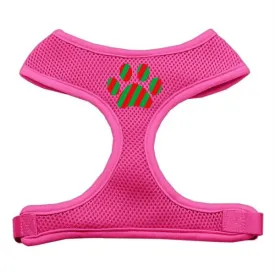 Christmas Paw Screen Print Soft Mesh Harness Pink Medium