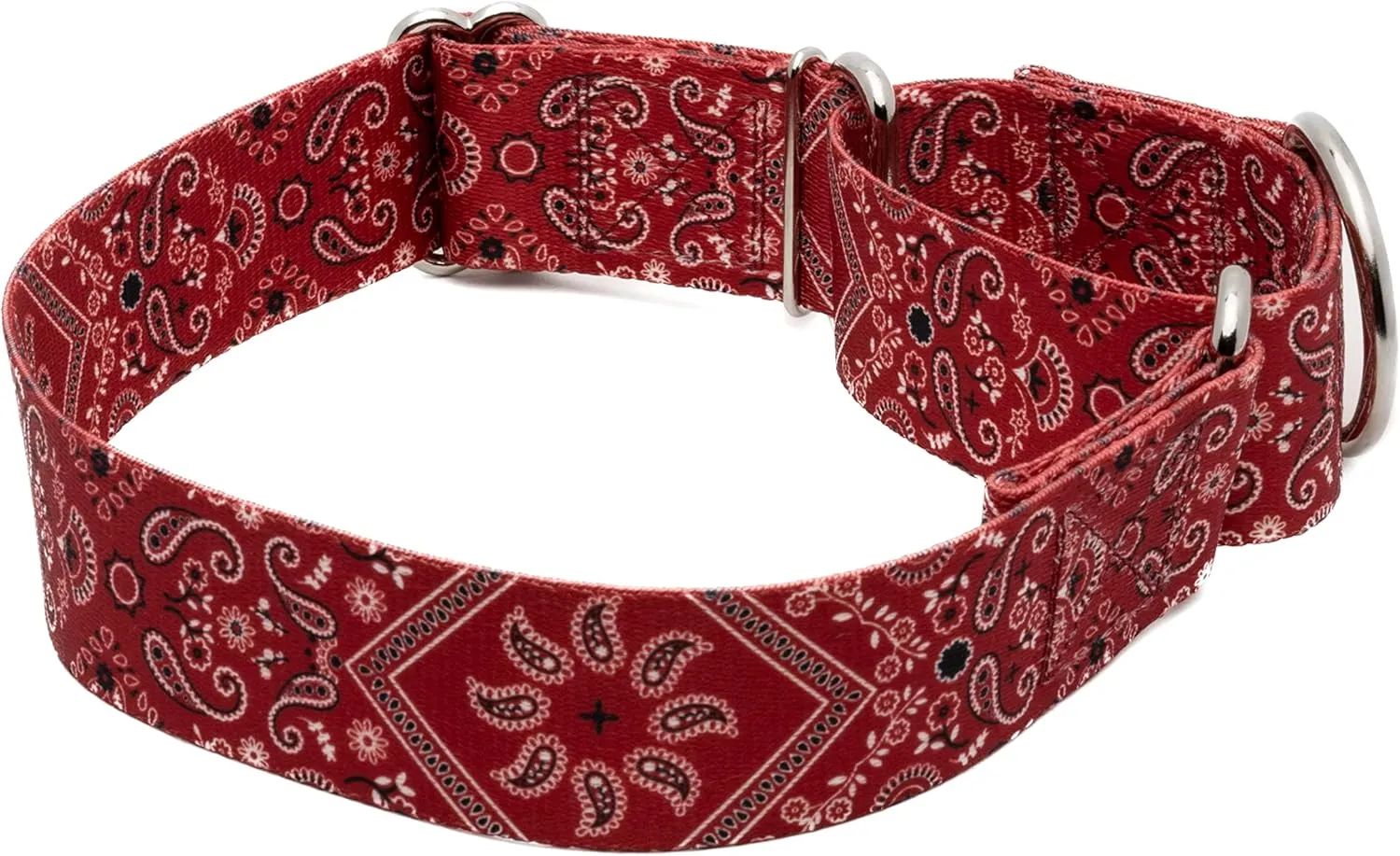 Country Brook Petz - Red Bandana Martingale Dog Collar - Country and Western Collection with 8 Rustic Designs (1 1/2 Inch, Large)
