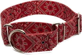 Country Brook Petz - Red Bandana Martingale Dog Collar - Country and Western Collection with 8 Rustic Designs (1 1/2 Inch, Large)