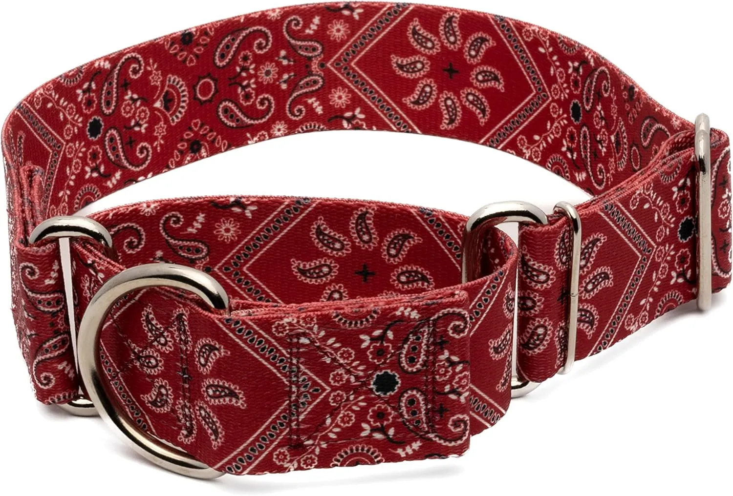 Country Brook Petz - Red Bandana Martingale Dog Collar - Country and Western Collection with 8 Rustic Designs (1 1/2 Inch, Large)
