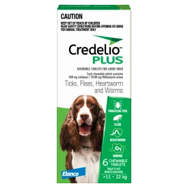 Credelio Plus - Chewable Tablets for Large Dogs (11-22kg) (6pk)