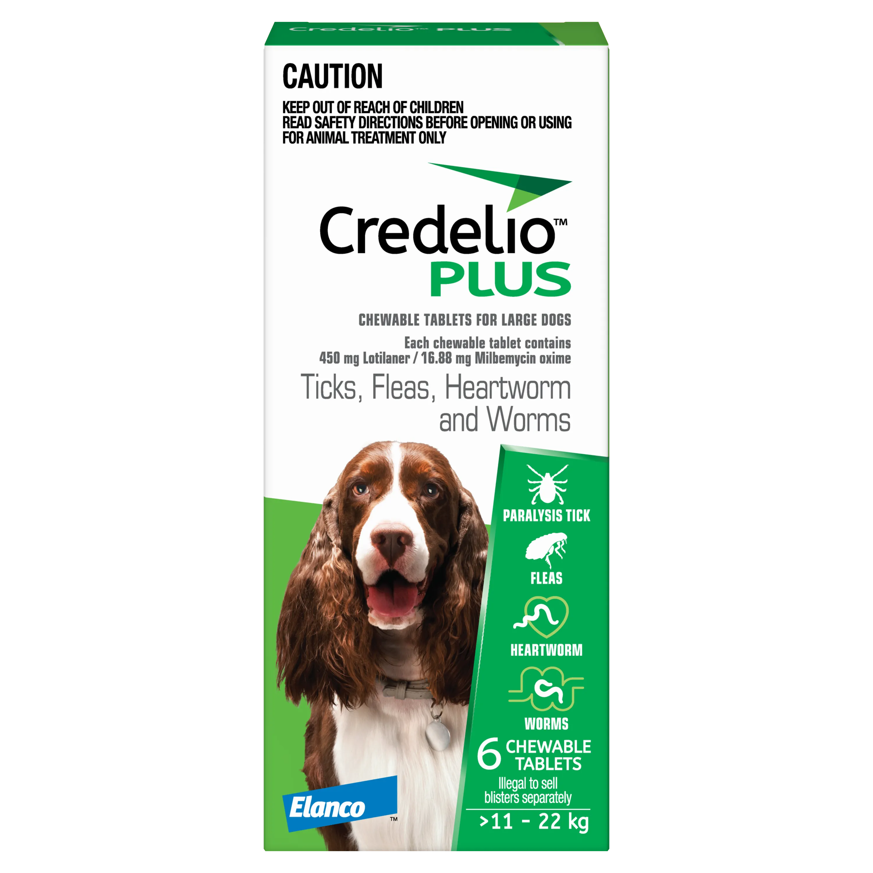 Credelio Plus - Chewable Tablets for Large Dogs (11-22kg) (6pk)