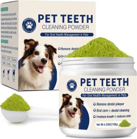 Dental Powder for Dogs Dog Teeth Cleaning Products Dog Tooth Cleaning Powder with Probiotics for Dogs Bad Breath Treatment Plaque and Improvement of Immunity for Pet Dental Cleaner 120 Grams