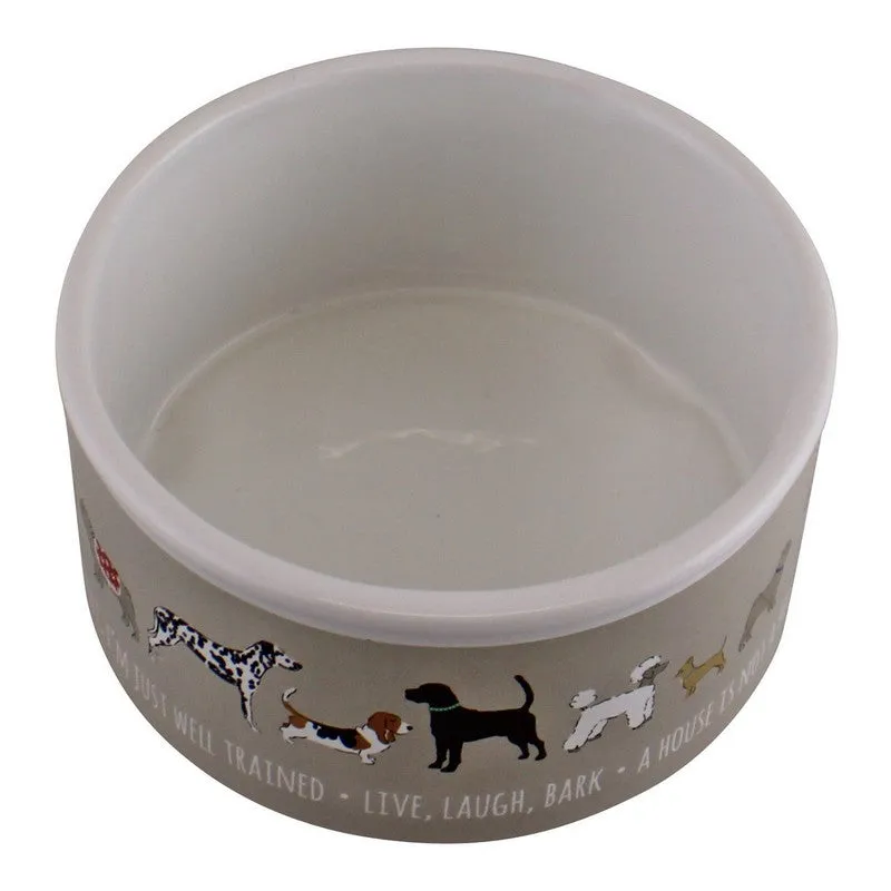 Dog Bowl Beige Ceramic 0.7 ml by Geko