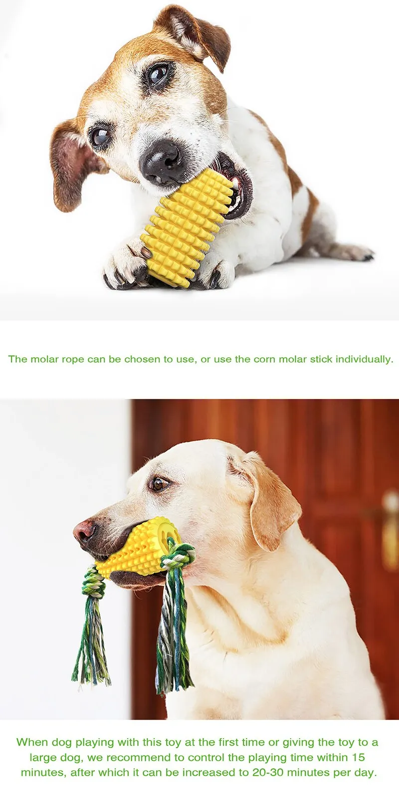 🐶Dog Chew Toys, Puppy Toothbrush Clean Teeth Interactive Corn Toys, Dog Toys Aggressive Chewers Small Meduium Large Dogs