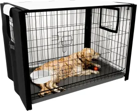 Dog Crate Cover, Heavy Duty 420D Pet Kennel Cover, All Sides Open Compatible with 48" Wire Kennel Pet Crates 48L x 30W x 33H Inch