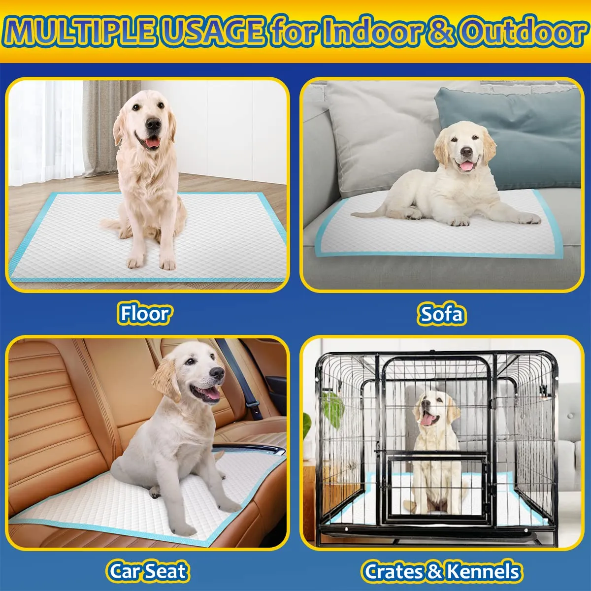Dog Pee Pads Extra Large 80 Count, Thicken Dog Training Pads 30"x36", Puppy Pee Sheets XL for Indoor, Outdoor Use, Heavy Absorbent Disposable Underpads Large Capacity