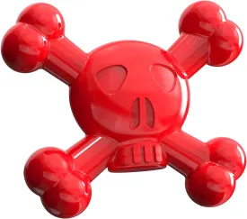 Dog Toys for Small Dogs, Skull-Shaped Small Dog Toys for Puppies, Durable Natural Rubber Puppy Chew Toys with Bacon&Milk Flavor, Indestructible Dog Toy, Red
