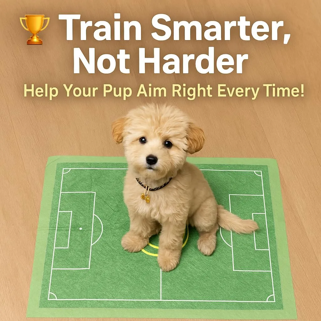 Dog Training Pads, Extra Thick Leak-Proof Pee Pads for Puppies and Senior Dogs  5-Layer Absorbent Core, Fast Drying & Odor Lock (Bullseye Induction-Four-Corner Stickers,M: 18 * 24 in,1)