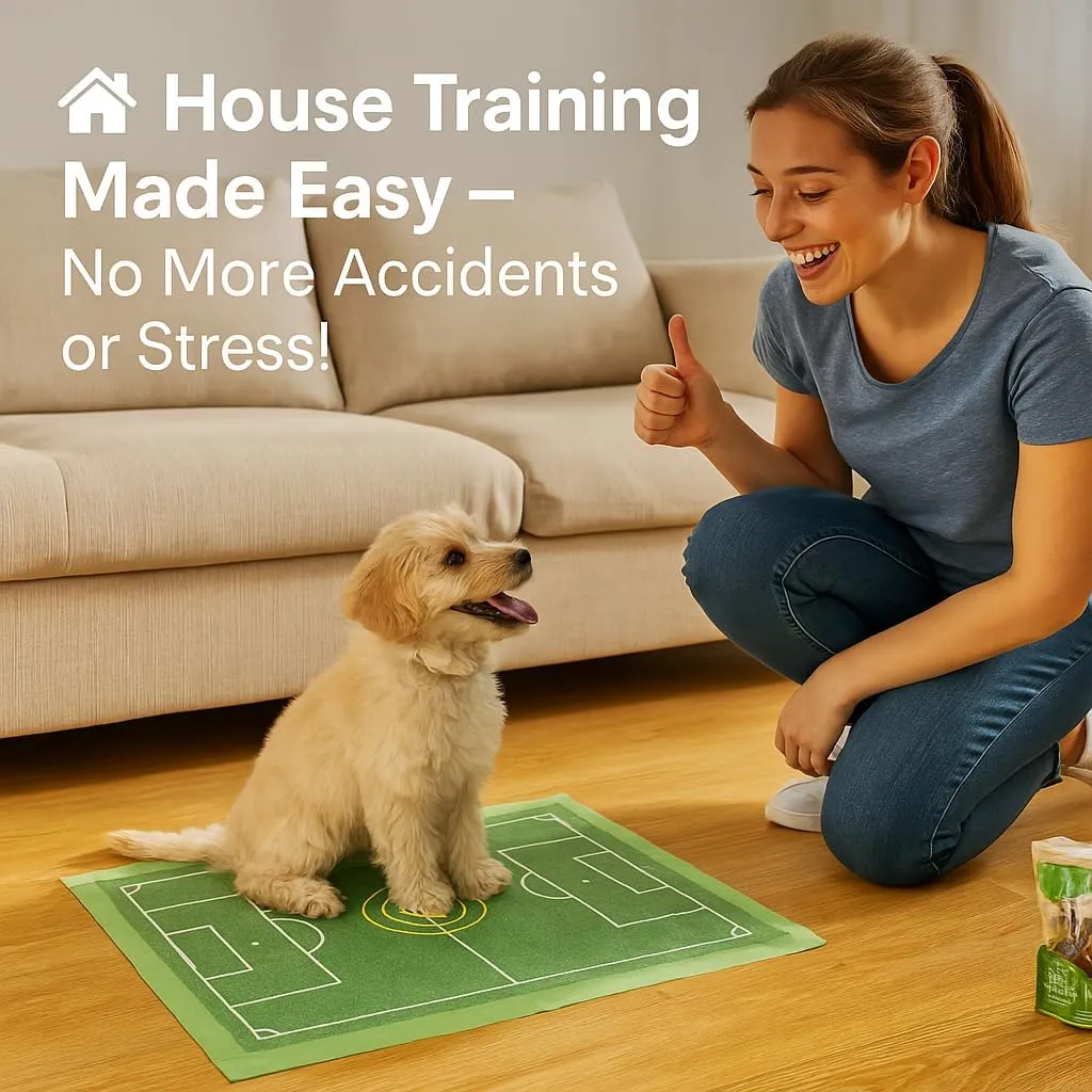 Dog Training Pads, Extra Thick Leak-Proof Pee Pads for Puppies and Senior Dogs  5-Layer Absorbent Core, Fast Drying & Odor Lock (Bullseye Induction-Four-Corner Stickers,M: 18 * 24 in,1)
