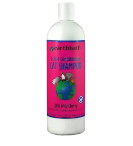 EARTHBATH Wild Cherry 2-in-1 Cat Conditioning Shampoo – Gentle, Cruelty-Free, Made in USA | Safe Kitty Shampoo & Conditioner | 16 Oz