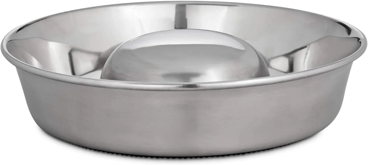 EveryYay Take it Slow Stainless Steel Slow Feeder for Dogs 6.5 Cups