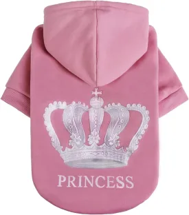 EXPAWLORER Princess Dog Cat Fleece Sweatershirt Hoodies Pink M