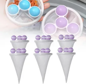 Floating Hair Filtering Mesh Removal, 2025 Upgraded Lint Catcher for Washing Machine Cleaning Mesh Bag, Reusable Laundry Pet Hair Catcher Pet Dog Cat Hair Remover for Laundry (Purple, 6pcs)