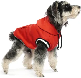 FUAMEY Dog Hoodie, Winter Dog Fleece Sweatshirt, Warm Pet Pullover with Pocket, Soft, Red, XXS-L