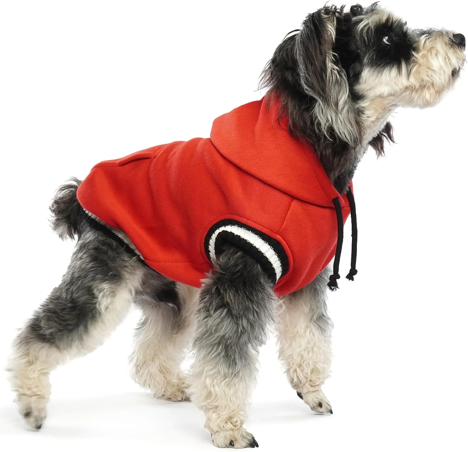 FUAMEY Dog Hoodie, Winter Dog Fleece Sweatshirt, Warm Pet Pullover with Pocket, Soft, Red, XXS-L