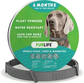 FurLife Flea and Tick Collar for Dogs  Waterproof Grey Dog Collar, Pet Supplies for Tick and Flea Prevention for Dogs, Safe for All Breeds