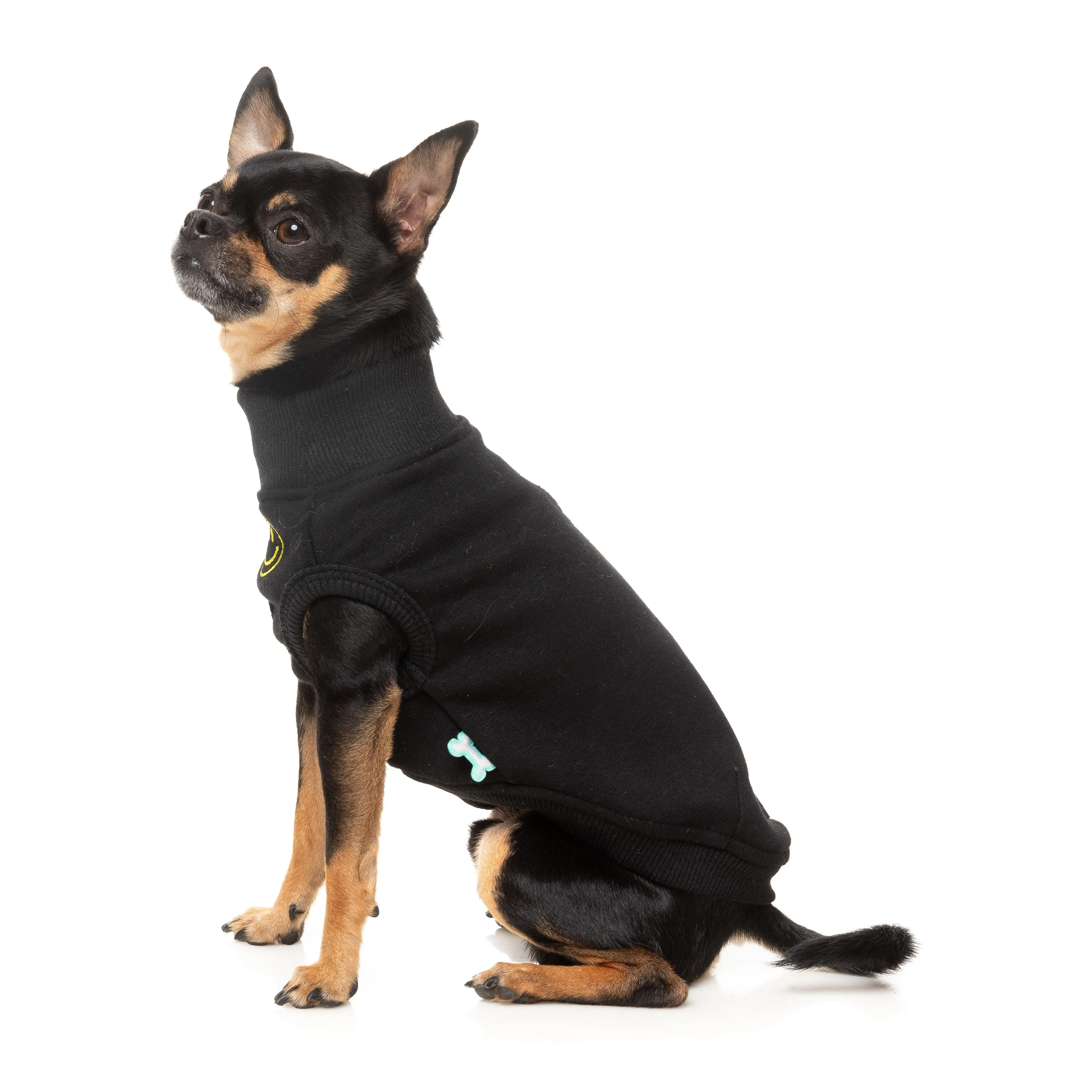 FuzzYard Dog Apparel Smiley Sweater Black Size 4