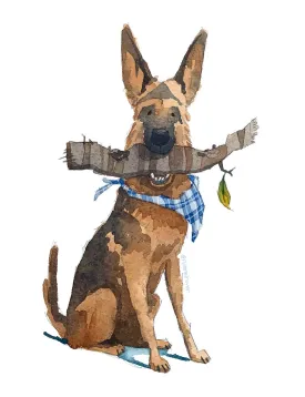 GERMAN SHEPHERD WITH BANDANA STICKER