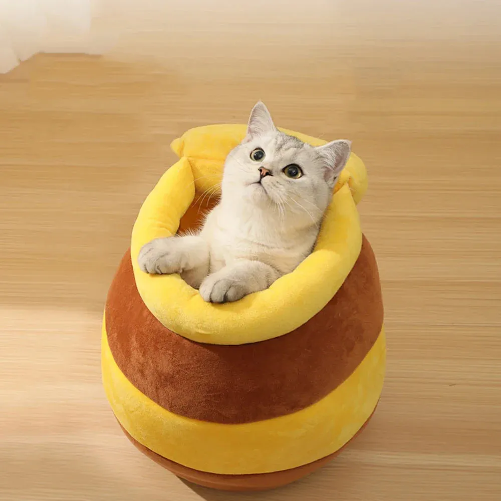 Honey Jar Cat Bed – Cozy, Cute, and Perfect for Snuggling