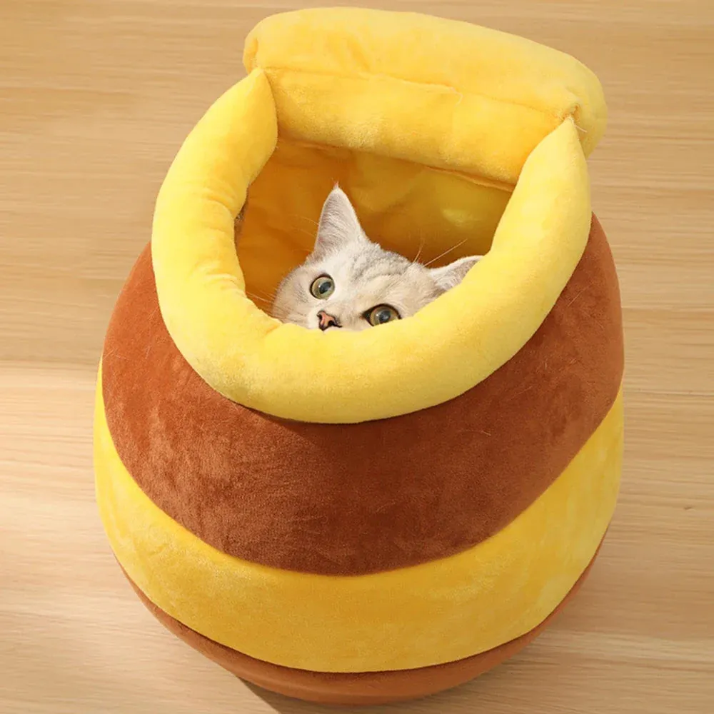 Honey Jar Cat Bed – Cozy, Cute, and Perfect for Snuggling