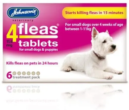Johnson's Dog Flea Tablets for Puppy's & Small Dogs (Size Varieties)